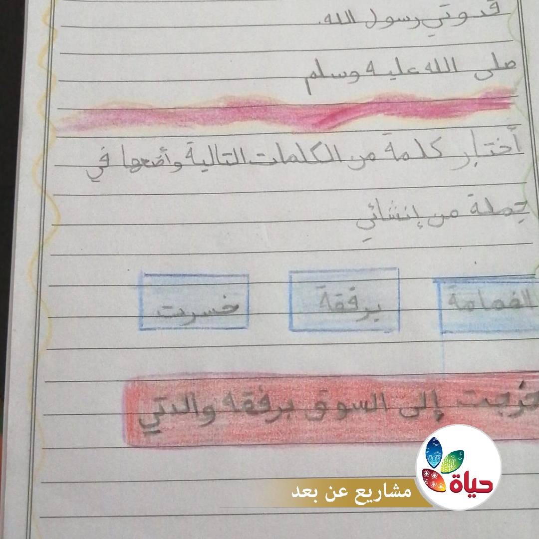 جانب من دروس مشروع ربيع الطفولة عن بعد