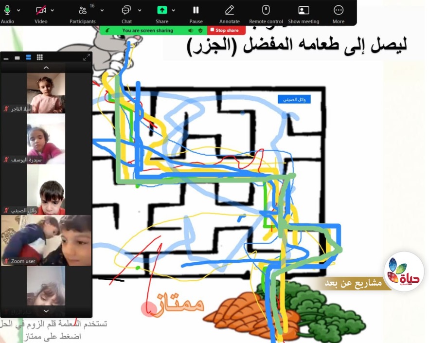 جانب من دروس أطفالنا في رياض المعرفة