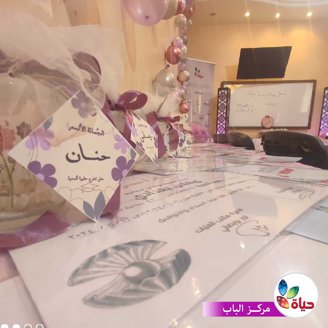 فتيات مركز الباب في اللقاء الختامي لحقيبة "ألمعية"